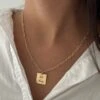 ENGRAVED SQUARE NECKLACE -ALV Jewelry Shop Tezza 0453