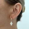 PEARL CROSS HOOPS -ALV Jewelry Shop Tezza 0983