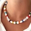 RAINBOW PEARL NECKLACE -ALV Jewelry Shop Tezza 2191
