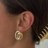 SILVER & GOLD LOOP STUD -ALV Jewelry Shop Tezza 2861