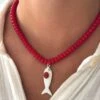 WALLAND IN RED NECKLACE 1 WALLAND IN RED NECKLACE -ALV Jewelry Shop Tezza 2976