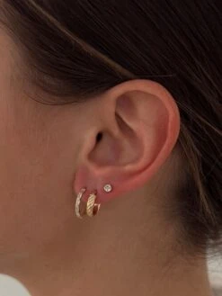 14K TWIST HOOPS -ALV Jewelry Shop Tezza 3882