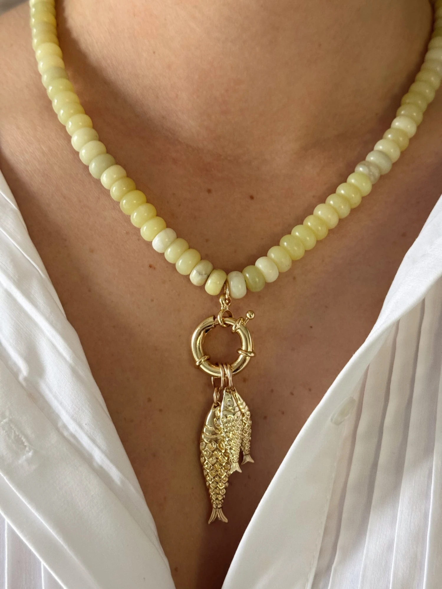 LIME FISH ON NECKLACE 3 LIME FISH ON NECKLACE