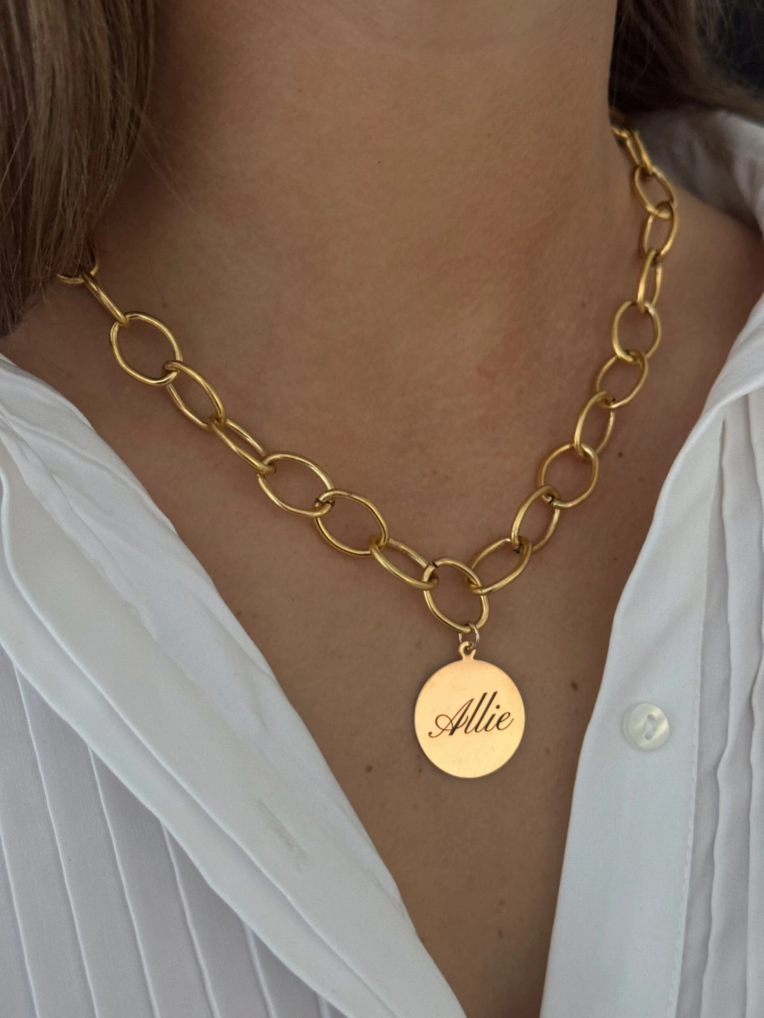 XL ENGRAVED COIN NECKLACE 3 XL ENGRAVED COIN NECKLACE