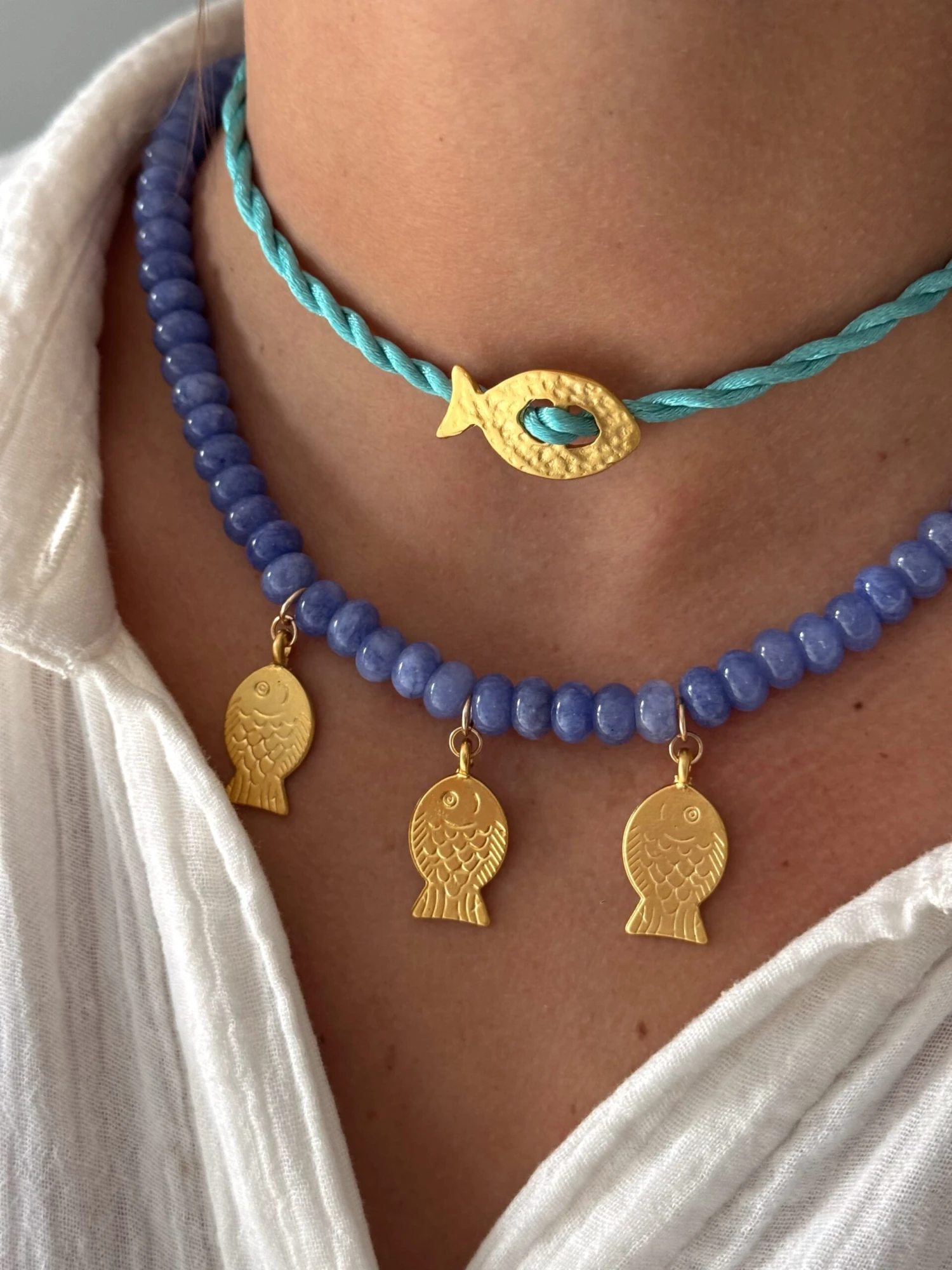 PISCES GEMSTONE NECKLACE 4 PISCES GEMSTONE NECKLACE - Image 2