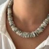 WHITE GILL DISC NECKLACE -ALV Jewelry Shop Tezza 7580