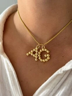 DOTTED INITIAL NECKLACE -ALV Jewelry Shop Tezza 78762
