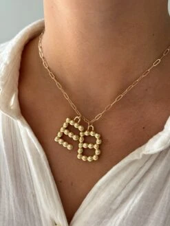DOTTED INITIAL NECKLACE -ALV Jewelry Shop Tezza 7948