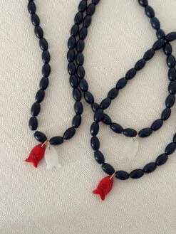 RED & QUARTZ FISH NECKLACE -ALV Jewelry Shop Tezza 8002