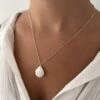 PEARL TEARDROP ON FIGARO NECKLACE 1 PEARL TEARDROP ON FIGARO NECKLACE -ALV Jewelry Shop Tezza 8579
