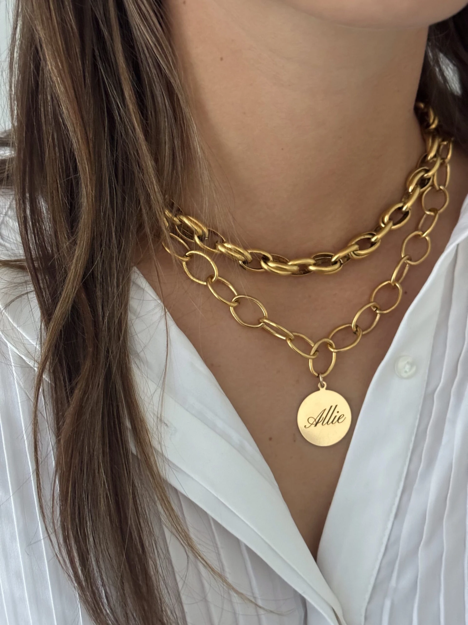 XL ENGRAVED COIN NECKLACE 4 XL ENGRAVED COIN NECKLACE - Image 2