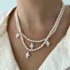 ALL PEARL CROSS NECKLACE -ALV Jewelry Shop Tezza 9157